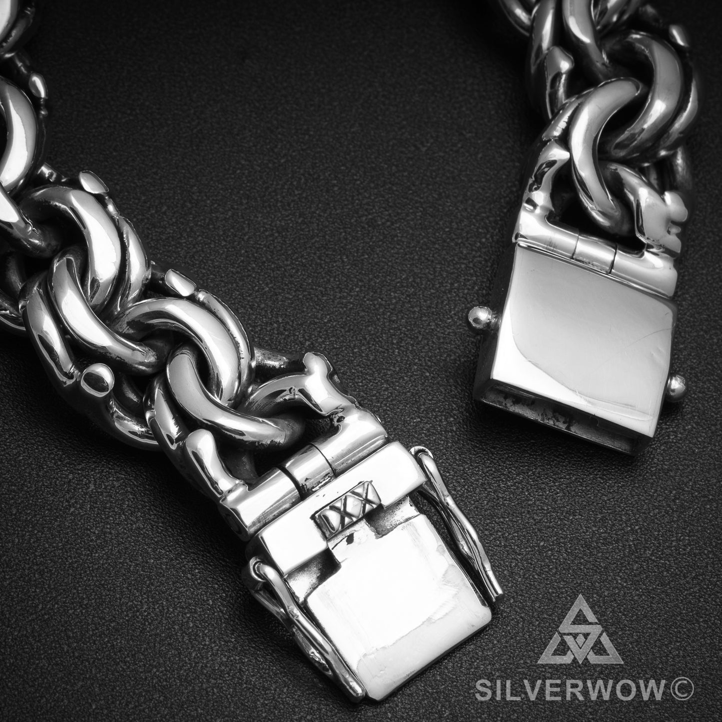 Mexican Garibaldi Link Mens Bracelet - SilverWow™