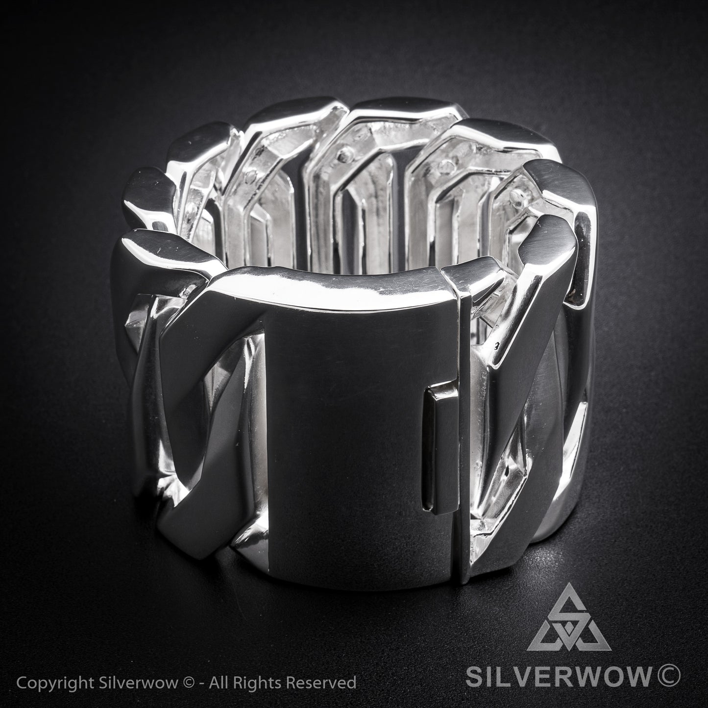 Monster, Huge, Mens Silver Bracelet x 60mm Wide ! - SilverWow™