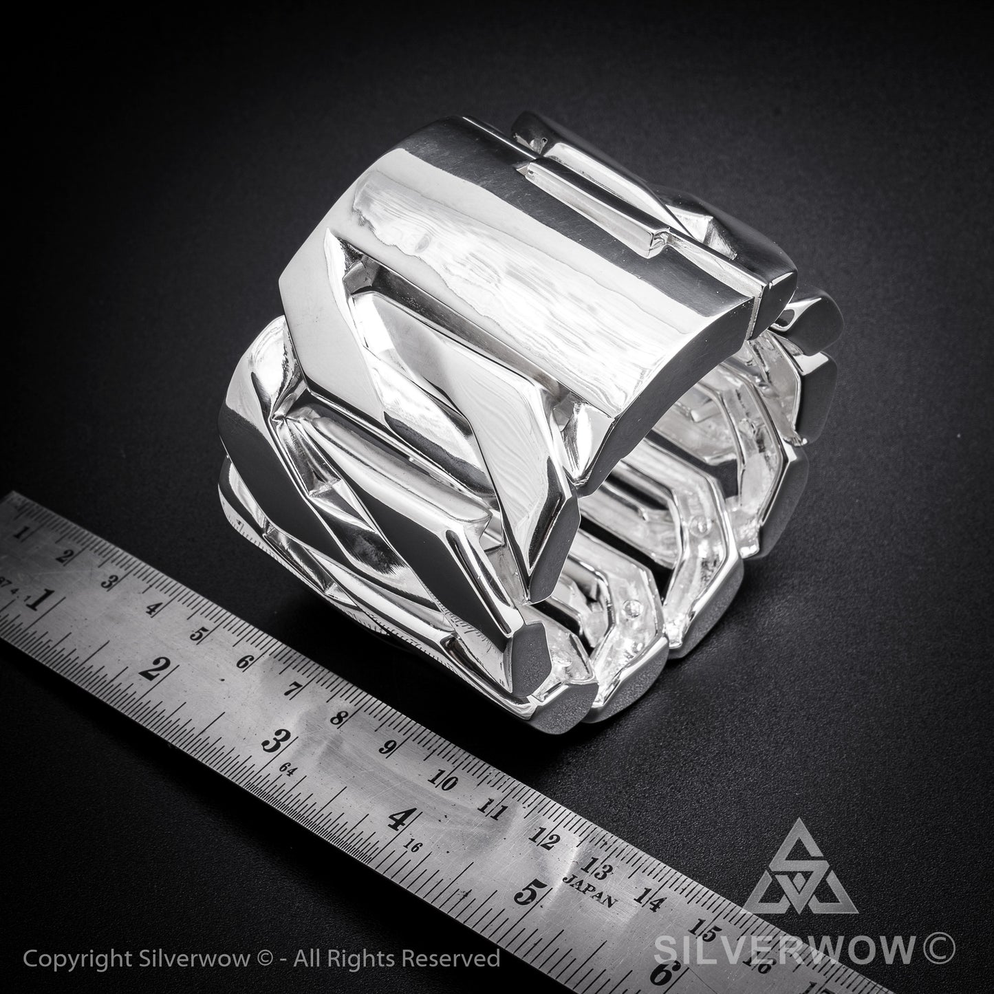 Monster, Huge, Mens Silver Bracelet x 60mm Wide ! - SilverWow™