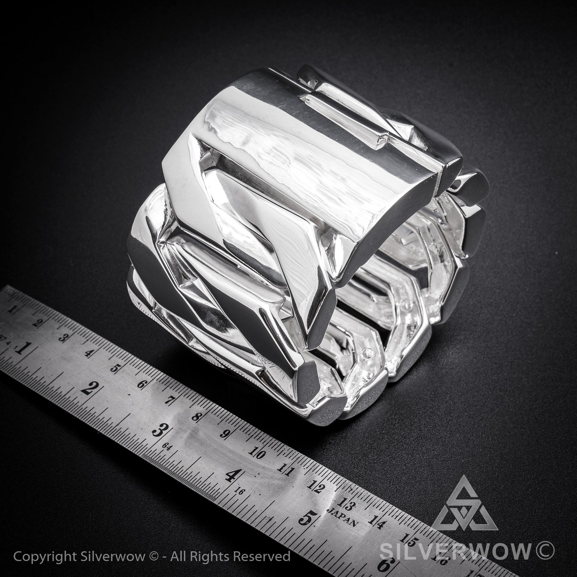 Monster, Huge, Mens Silver Bracelet x 60mm Wide ! - SilverWow™