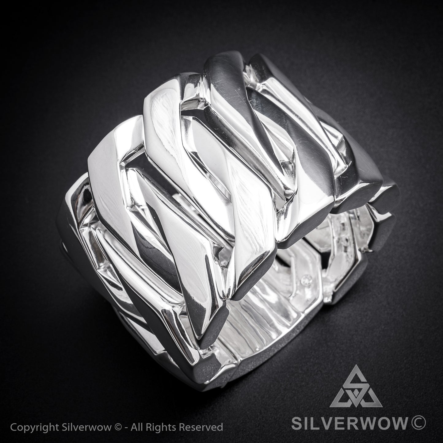 Monster, Huge, Mens Silver Bracelet x 60mm Wide ! - SilverWow™