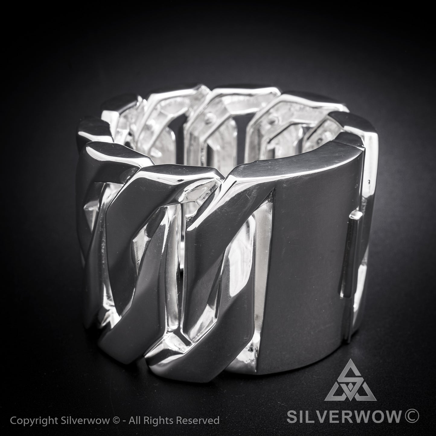 Monster, Huge, Mens Silver Bracelet x 60mm Wide ! - SilverWow™