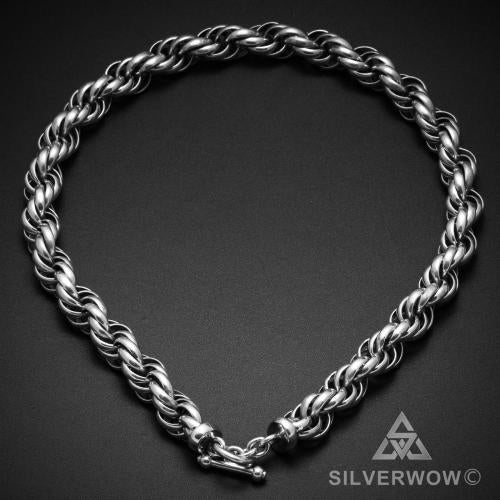 Very Big & Heavy Silver Mens Rope Chain - Dookie Necklace - SilverWow™