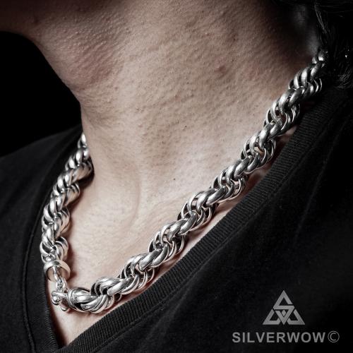 Very Big & Heavy Silver Mens Rope Chain - Dookie Necklace - SilverWow™