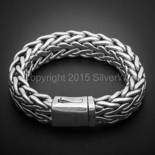 Rope Weave Bracelet 16mm wide - SilverWow™
