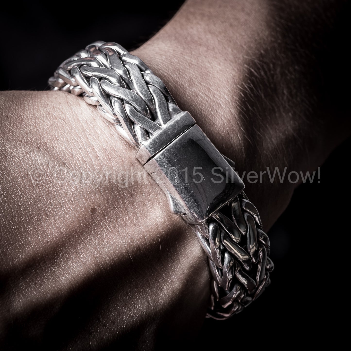 Rope Weave Bracelet 16mm wide - SilverWow™