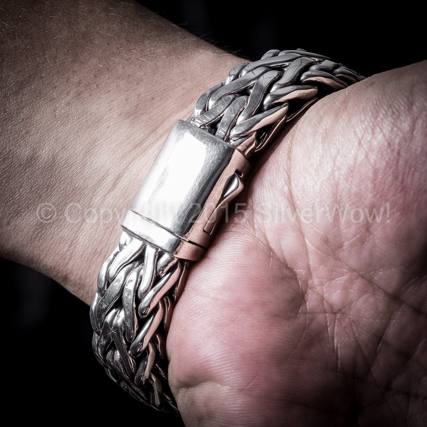 Rope Weave Bracelet 16mm wide - SilverWow™