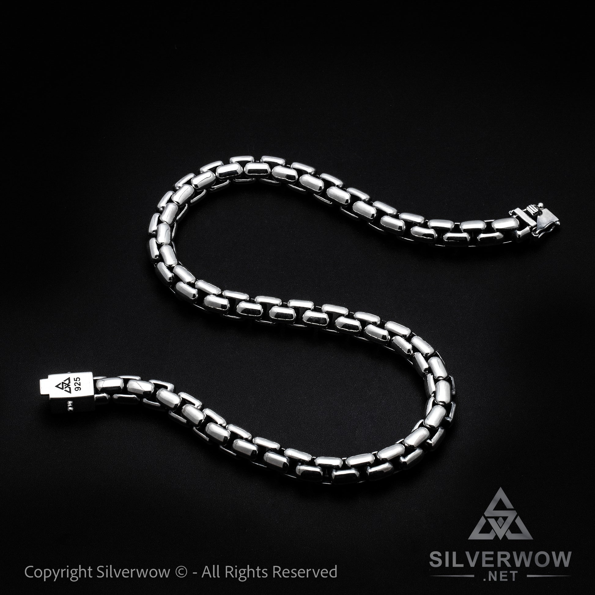 12mm ROUND Box Chain Silver Necklace - SilverWow™