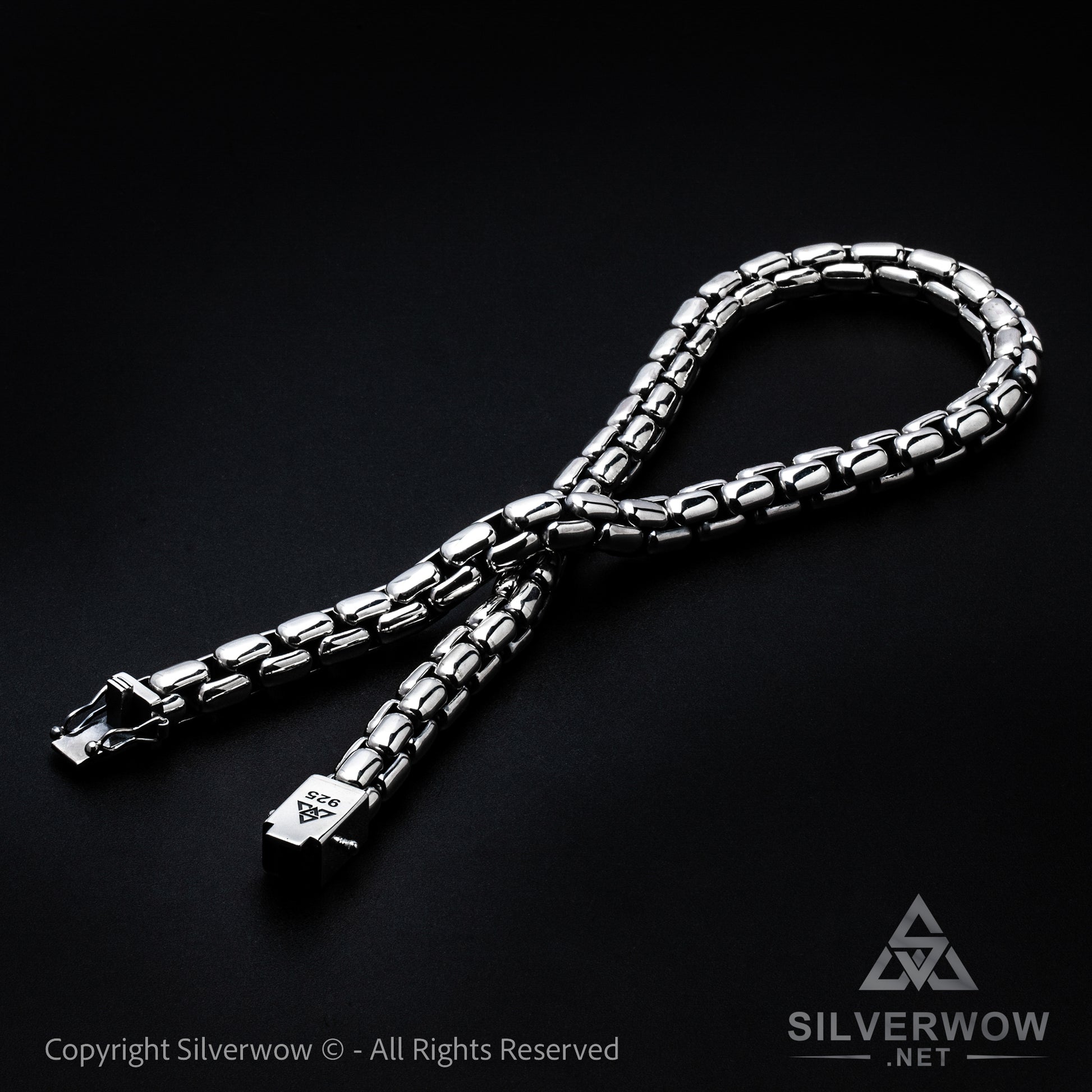 12mm ROUND Box Chain Silver Necklace - SilverWow™