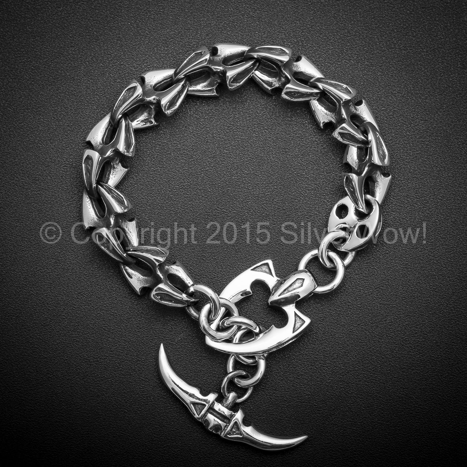 Shark Link Bracelet with Toggle Clasp - SilverWow™