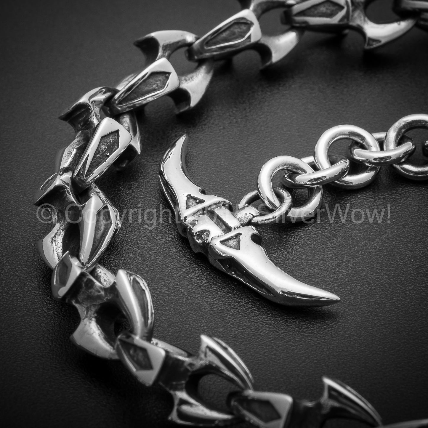 Shark Mens T-Bar Toggle Necklace Chain - SilverWow™