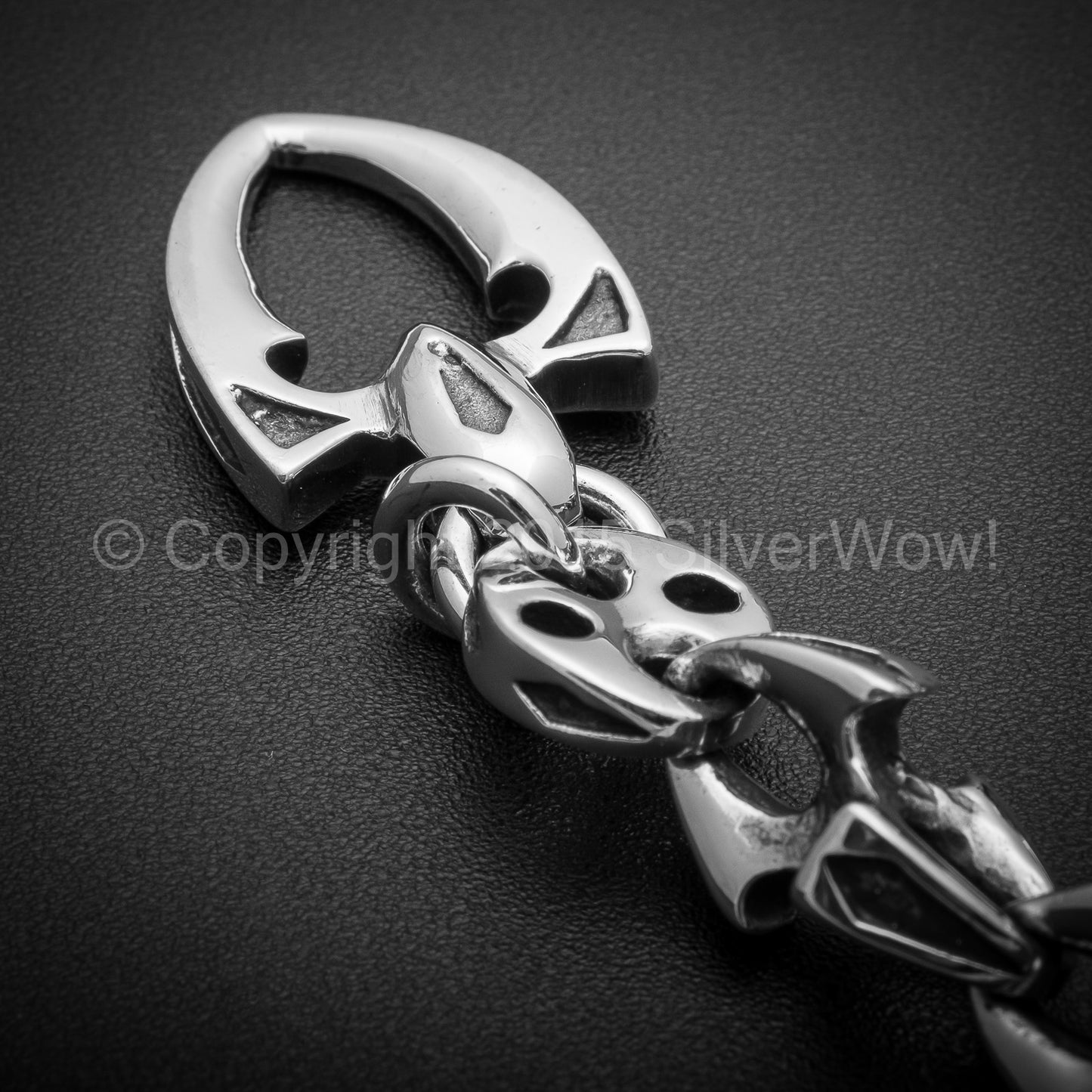 Shark Mens T-Bar Toggle Necklace Chain - SilverWow™