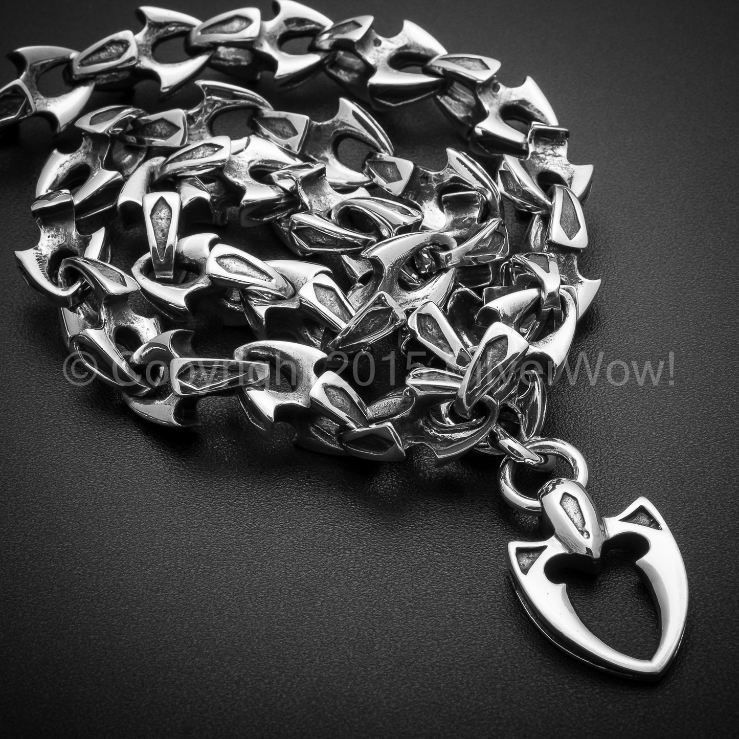 Shark Mens T-Bar Toggle Necklace Chain - SilverWow™