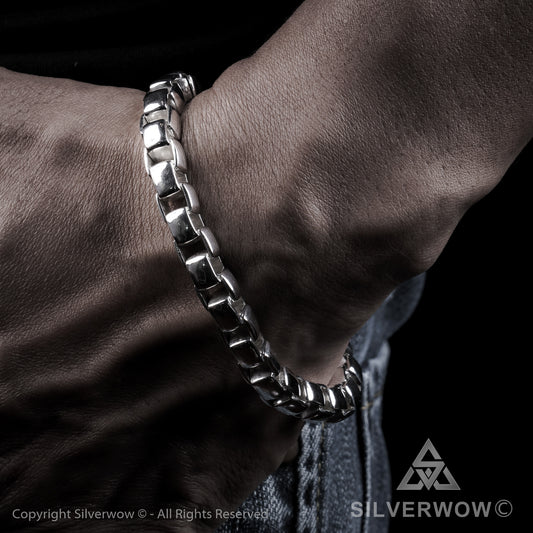 Box Chain Bracelet | 8mm wide - SilverWow™