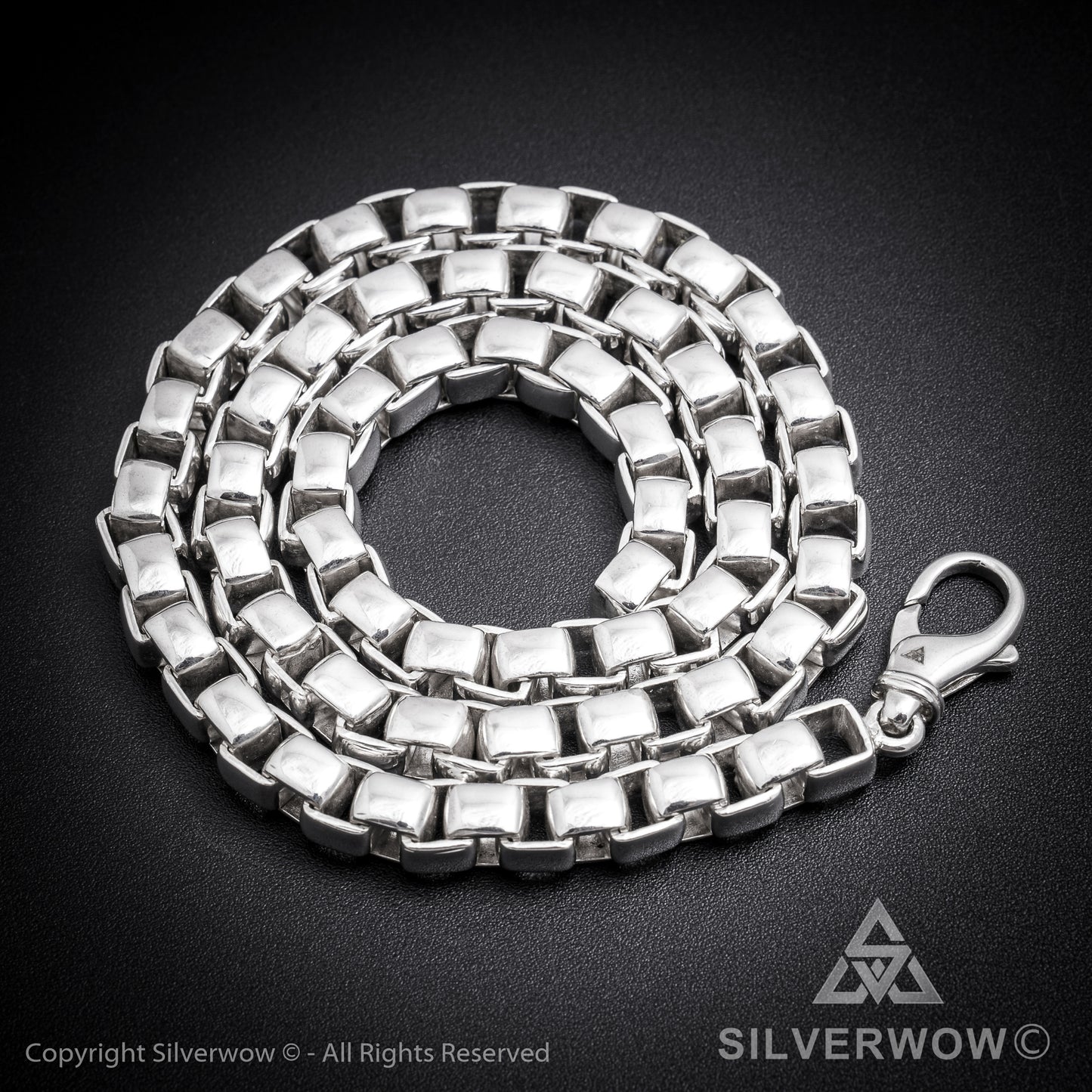 8mm Box Chain Silver Necklace