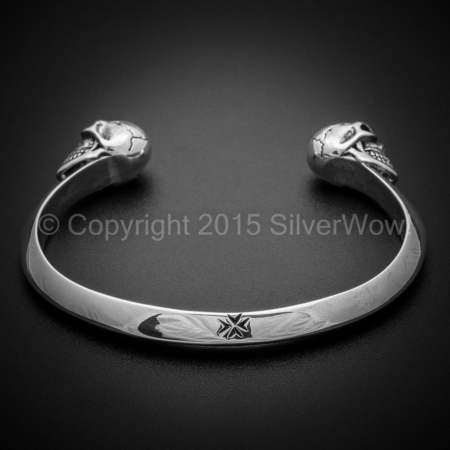 Silver Skull Cuff Bangle