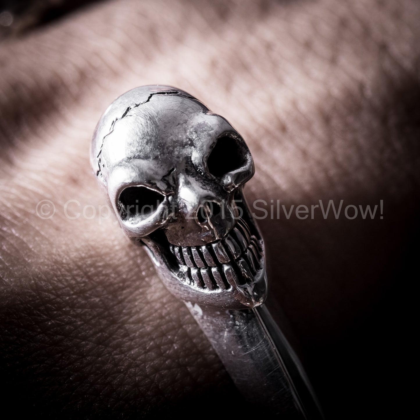 Silver Skull Cuff Bangle