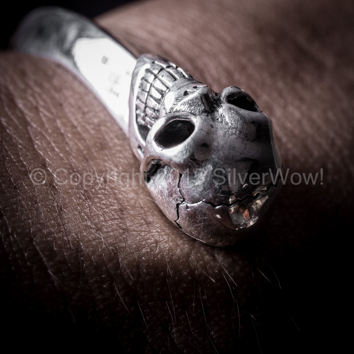 Silver Skull Cuff Bangle