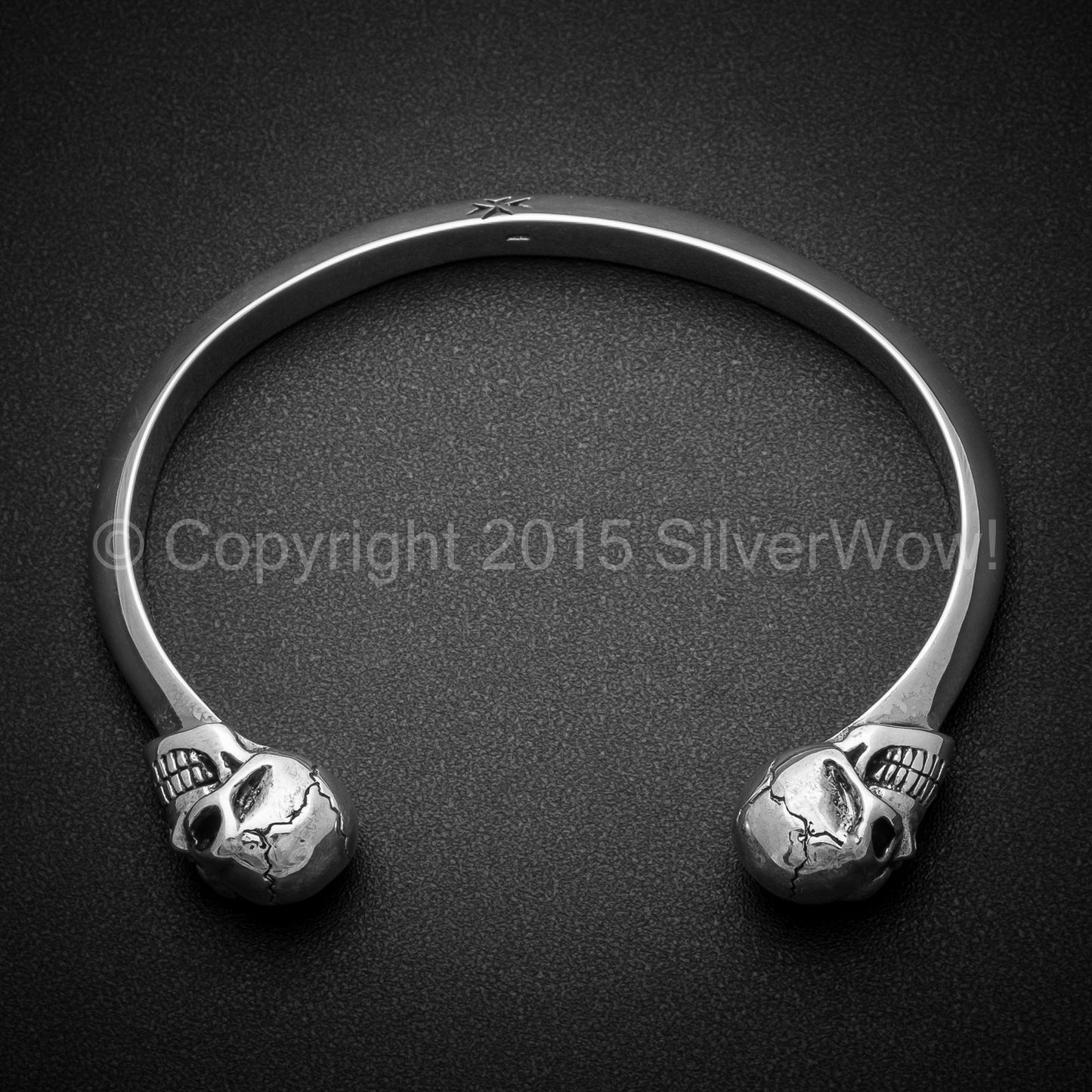 Silver Skull Cuff Bangle