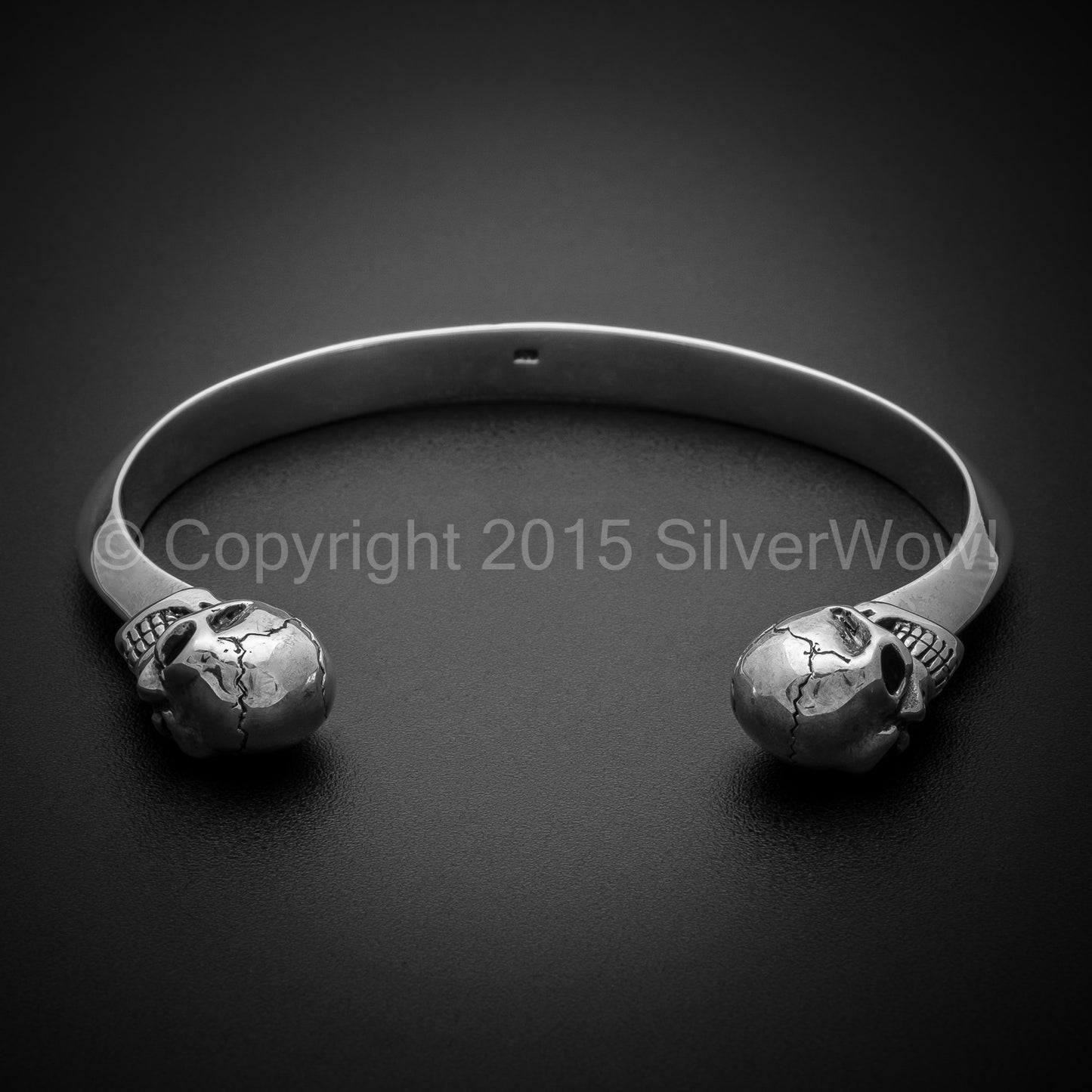 Silver Skull Cuff Bangle