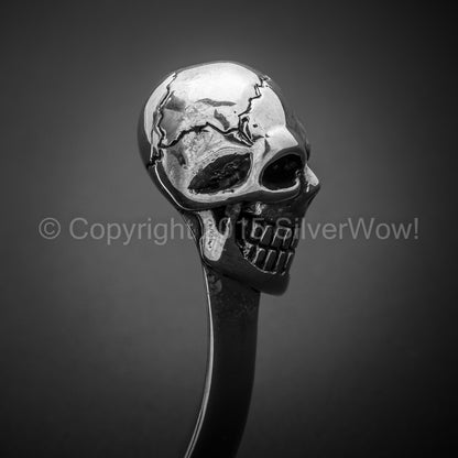 Silver Skull Cuff Bangle