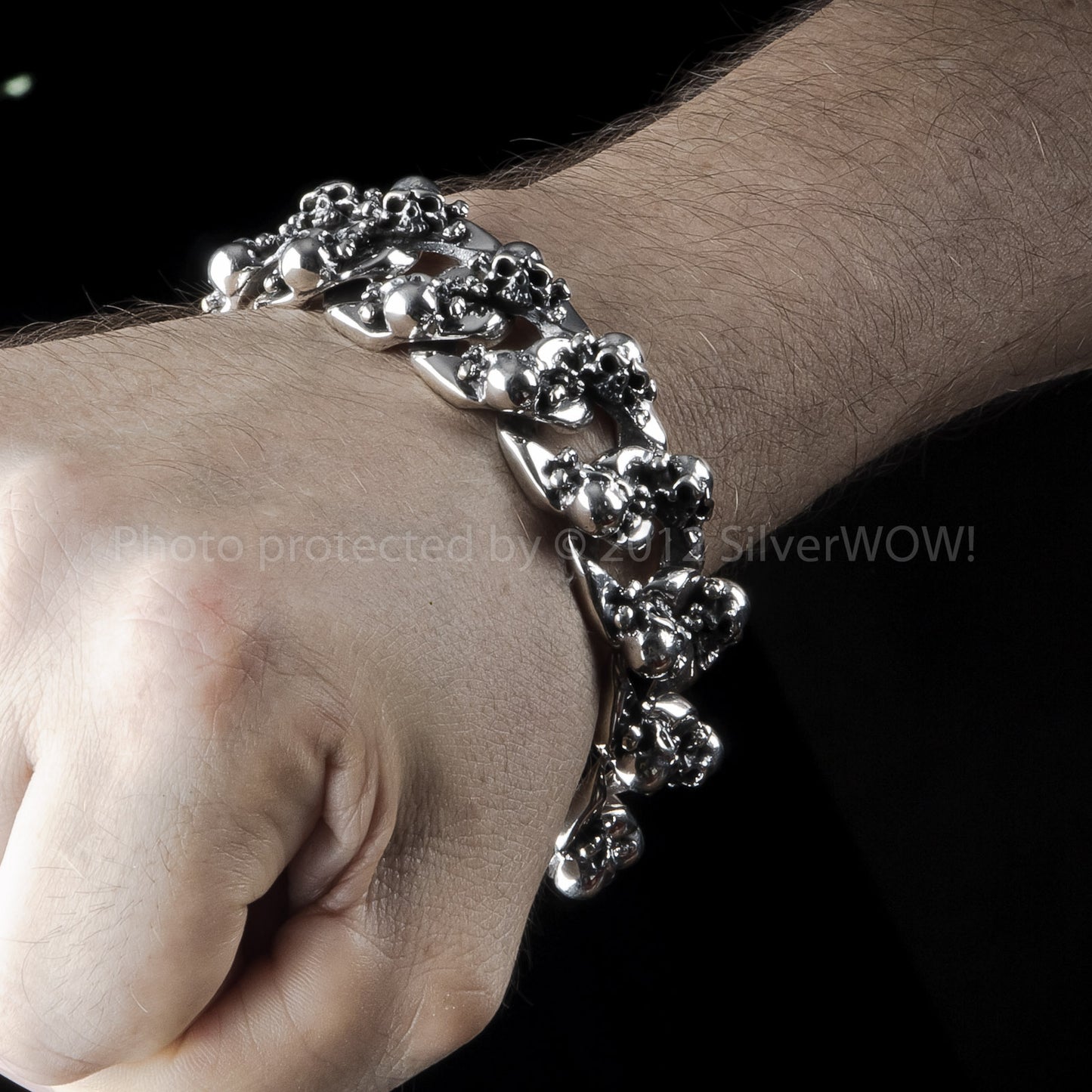 Heavy Cluster Skull Bracelet