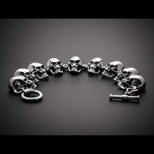 Skulls Bracelet - All Big Skulls - SilverWow™
