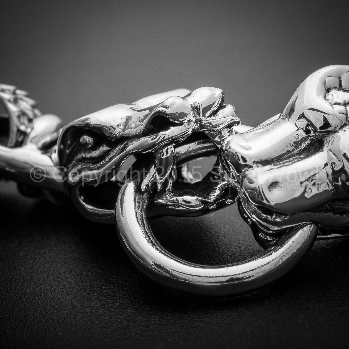 Snake Bracelet with Skulls Toggle Clasp - SilverWow™