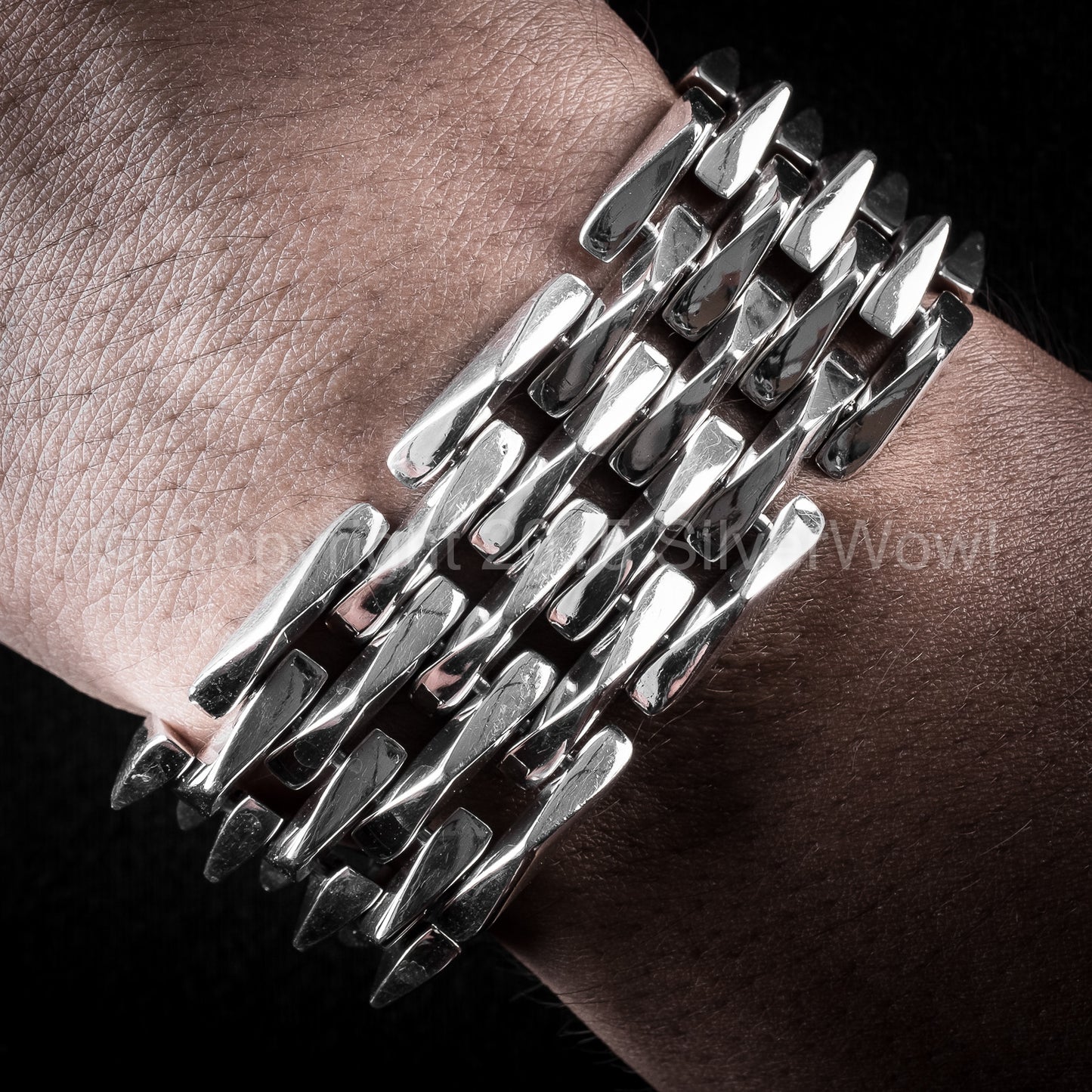 Mens Heavy SPIKE Bracelet - SilverWow™