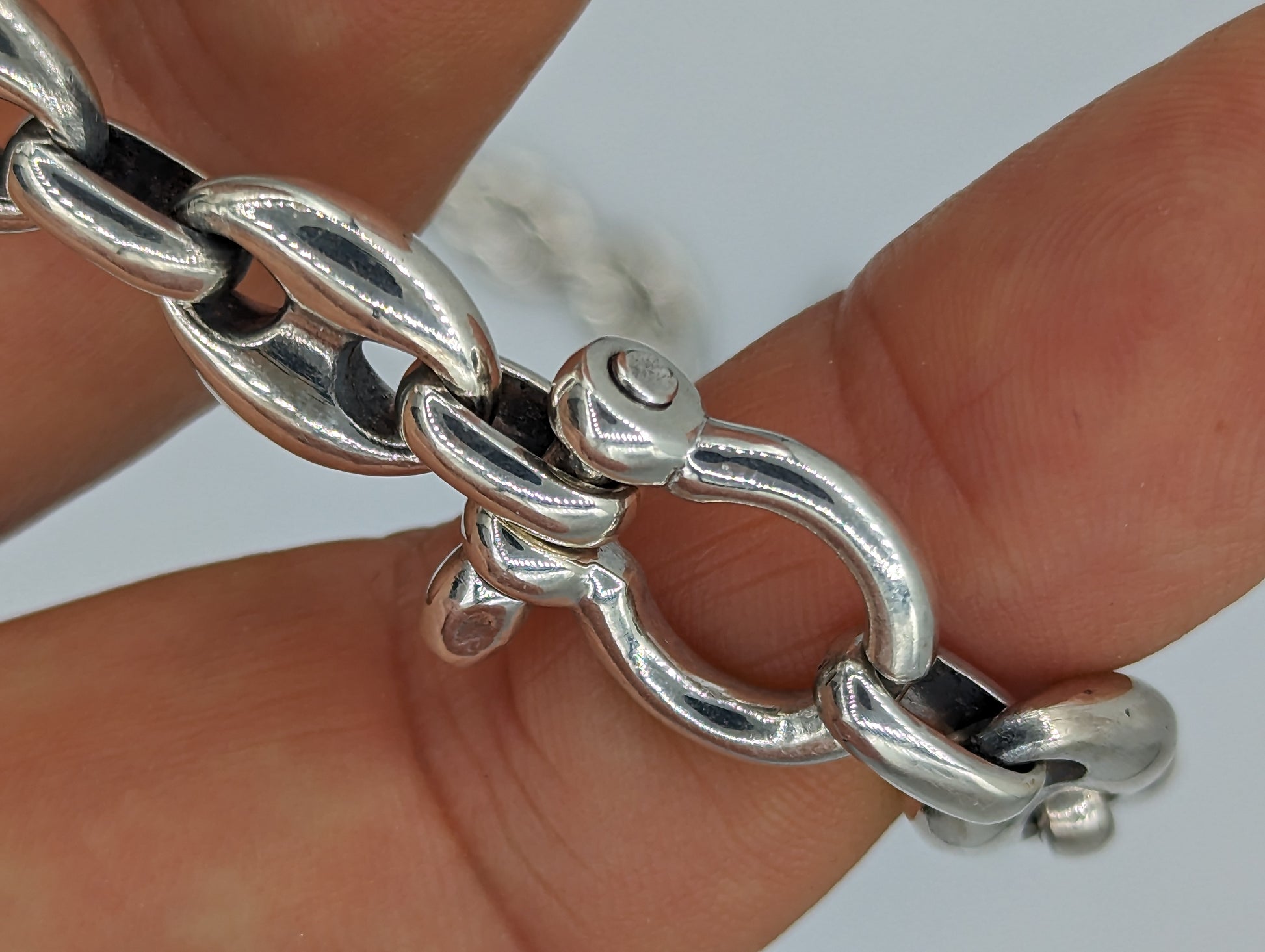 chunky 12mm mariner necklace with puffed oval links