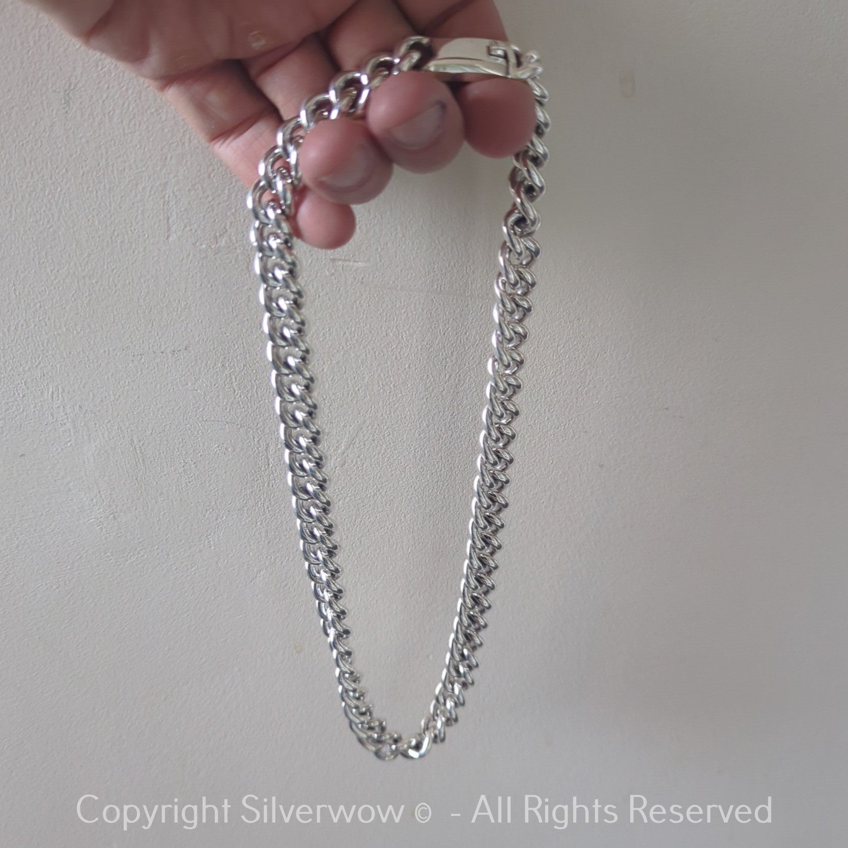 Chunky 12mm rounded Albert chain necklace for men