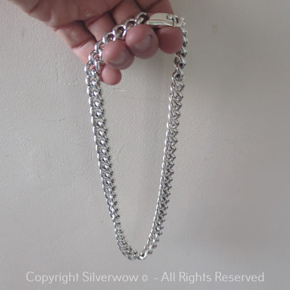 Chunky 12mm rounded Albert chain necklace for men