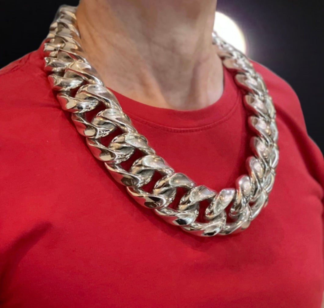 40mm Cuban link chain in solid 925 sterling silver