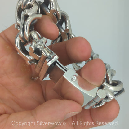 PL25 - 25mm Mexican Garibaldi Link Men’s Bracelet