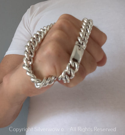 Chunky 12mm rounded Albert chain necklace for men