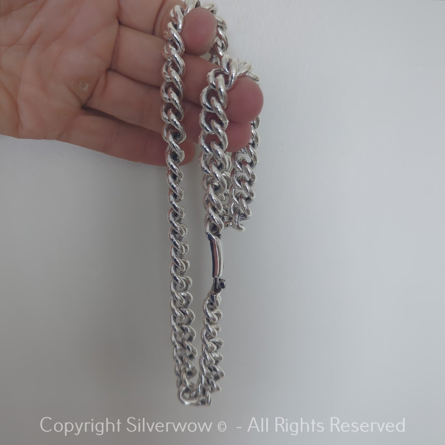 12mm Rounded Albert Chain Necklace | Heavy 925 Silver