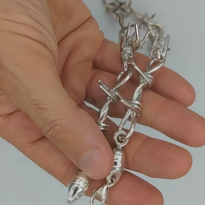 Barbed Wire Necklace Chain ( new lock version )