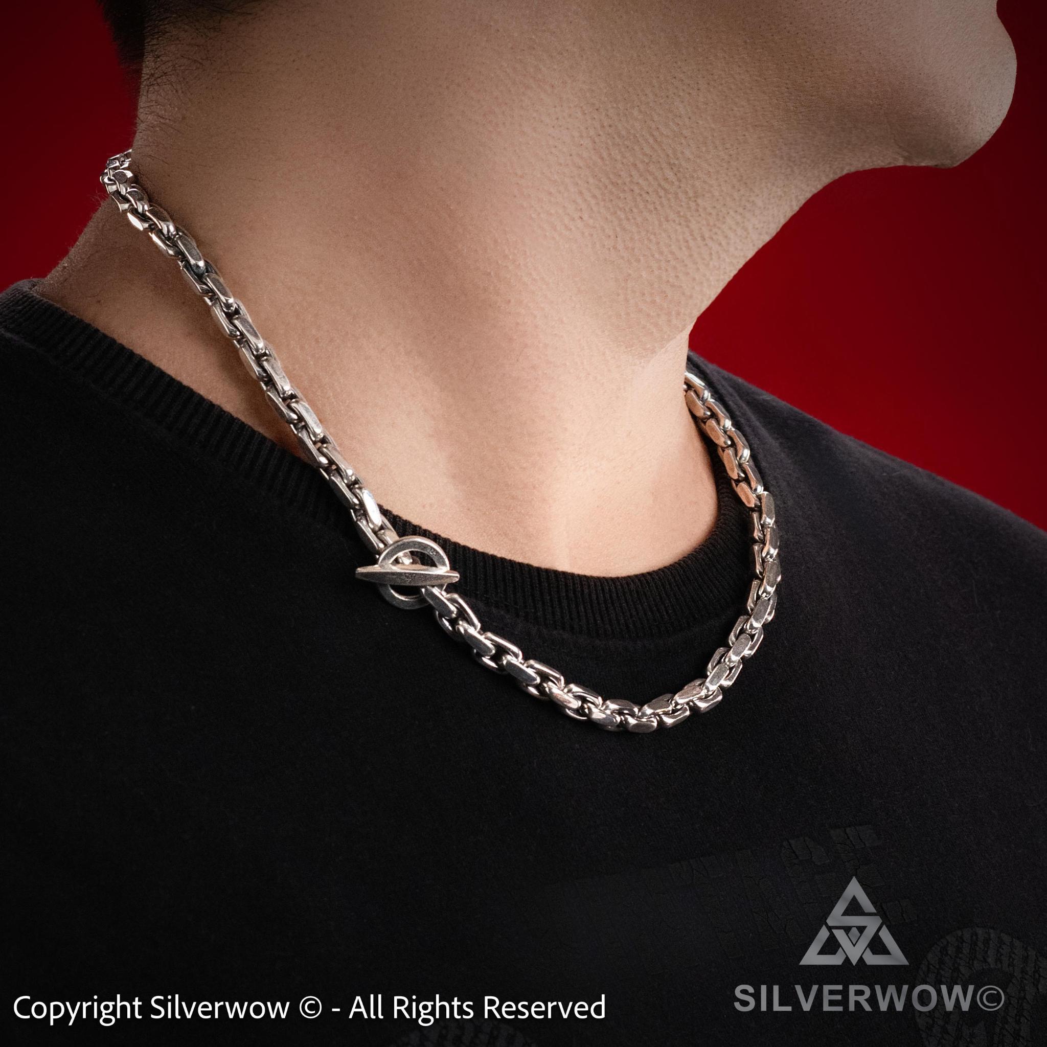 6mm Sterling Silver Toggle Necklace | SilverWow – SilverWow™