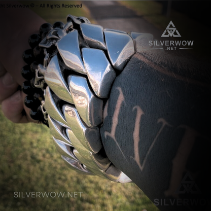 World's heaviest silver bracelet — 1KG solid 925 sterling silver