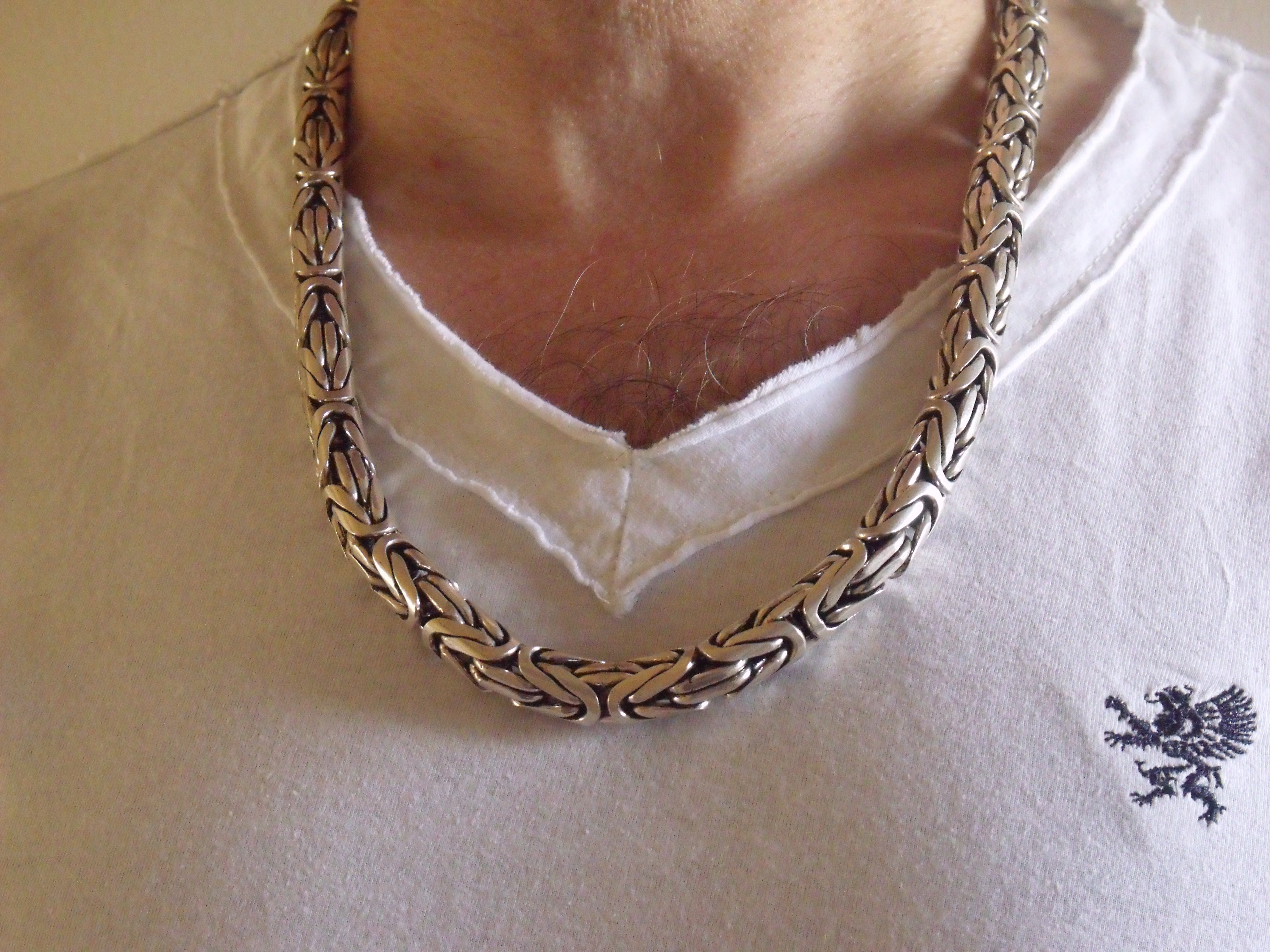Chunky Byzantine Bali Necklace - 10mm Wide | Silverwow.net