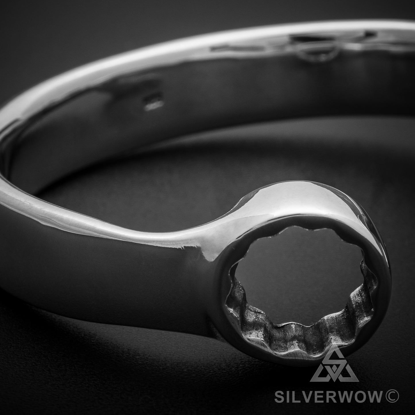 13mm Silver Spanner Wrench Bangle Bracelet