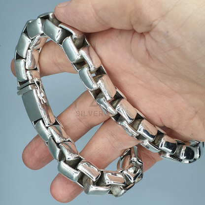 big box chain in 925 sterling silver - 15mm wide necklace