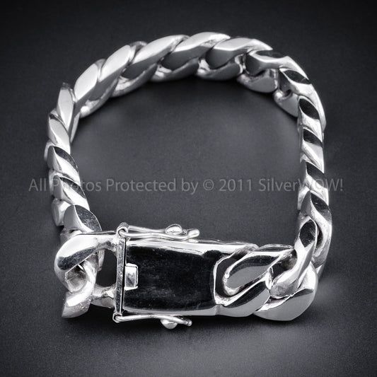 Mens Curb Link Bracelet 15mm Wide