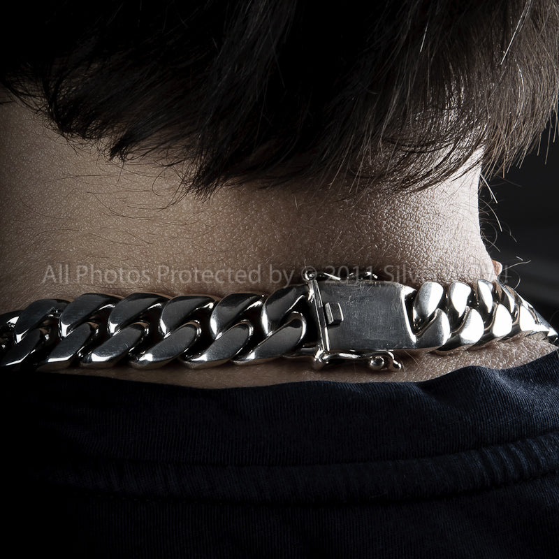 Heavy Mens Curb Necklace Chain 15mm 8 oz - 14oz