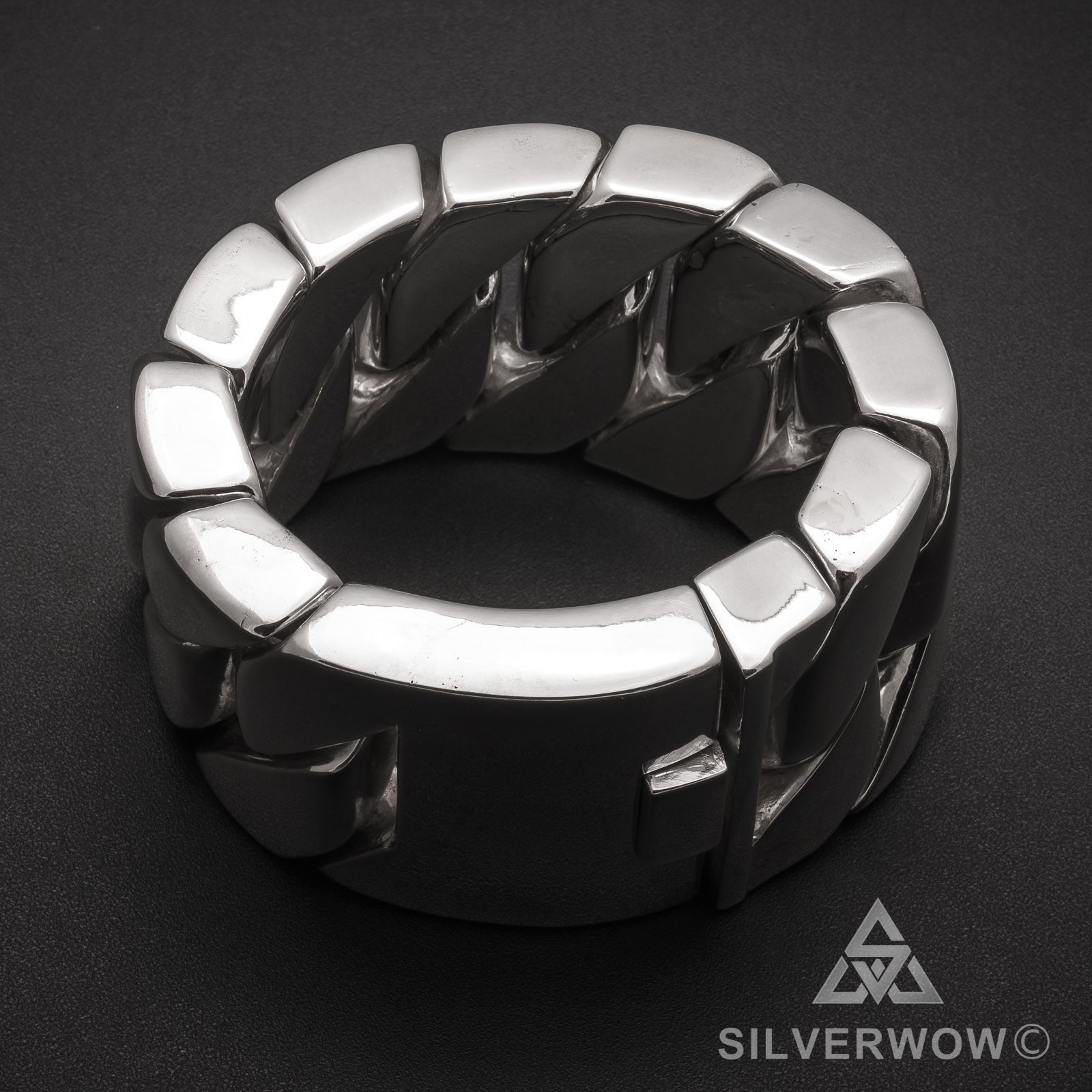 1KG Mens 45mm, Curb Bracelet - The Worlds Heaviest Silver Bracelet –  SilverWow™