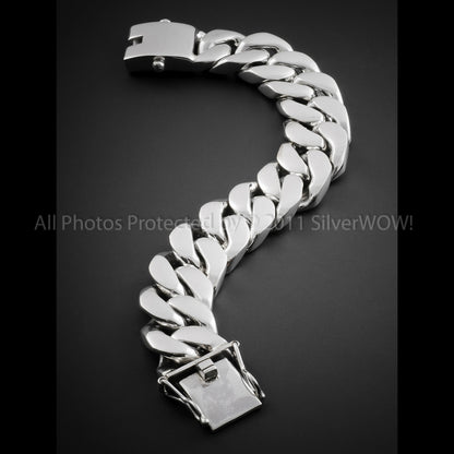 Flat link curb bracelet 25mm  10 oz