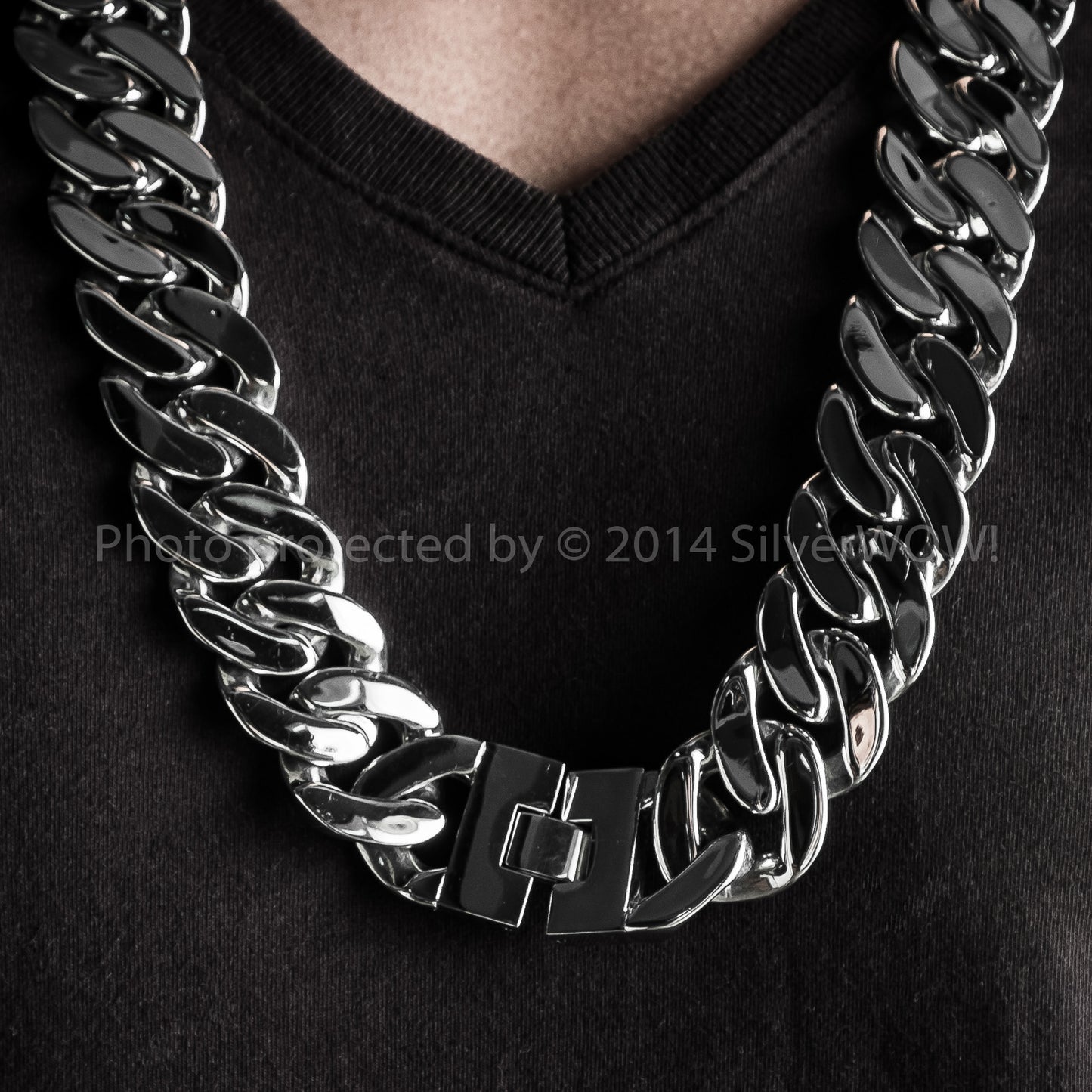 Mens Stainless Steel Necklace Chain Chunky 25mm wide 