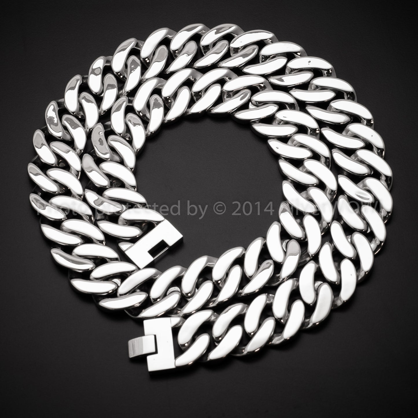 mens Stainless Steel Chain Necklace flat