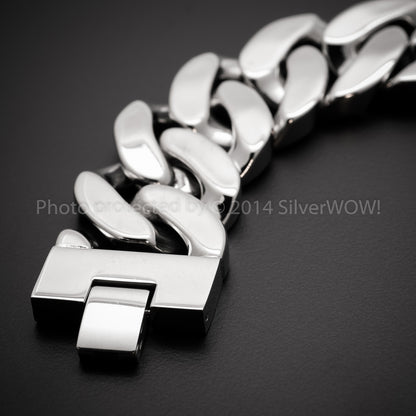 25mm Stainless Steel Curb Bracelet