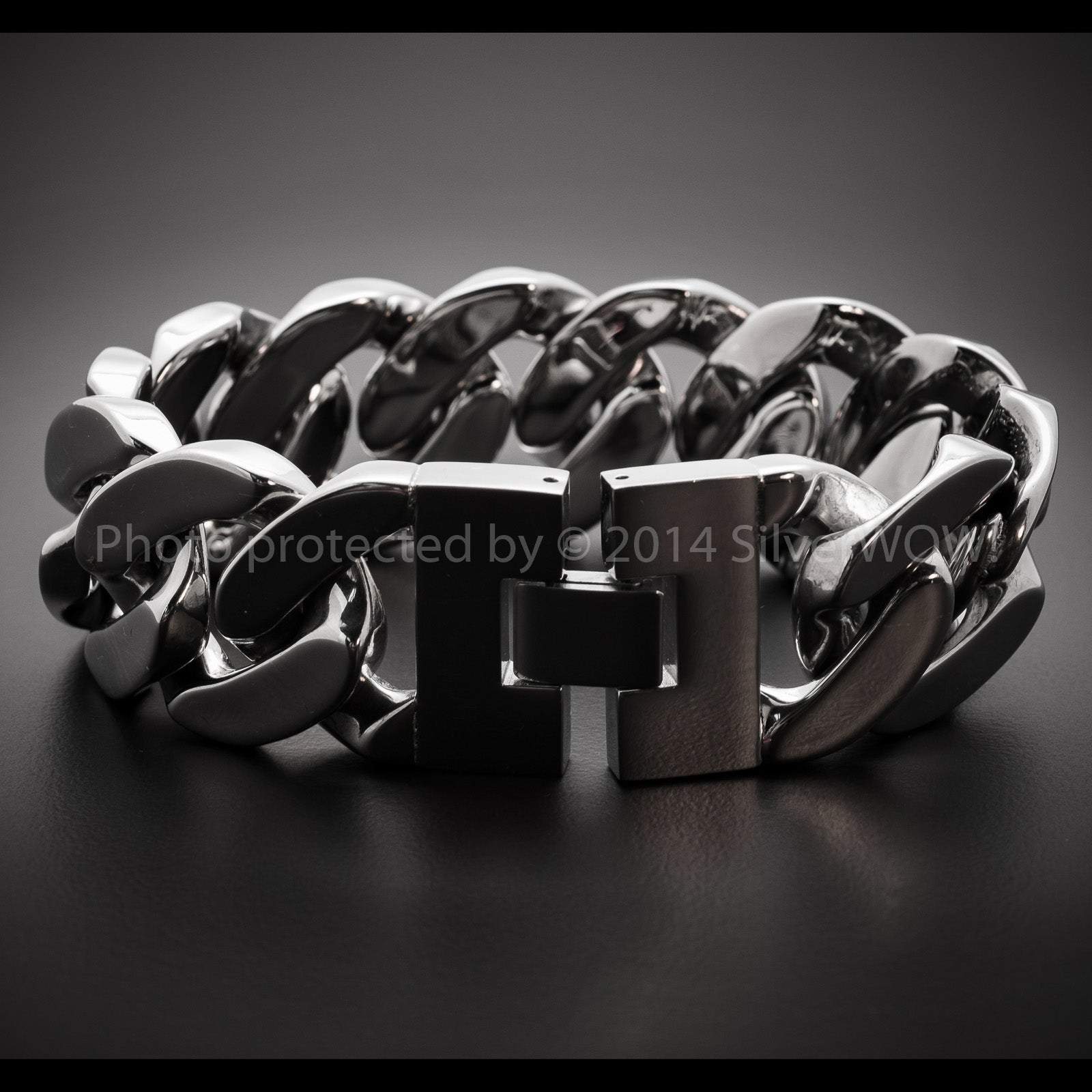 25mm Stainless Steel Curb Bracelet - SilverWow™